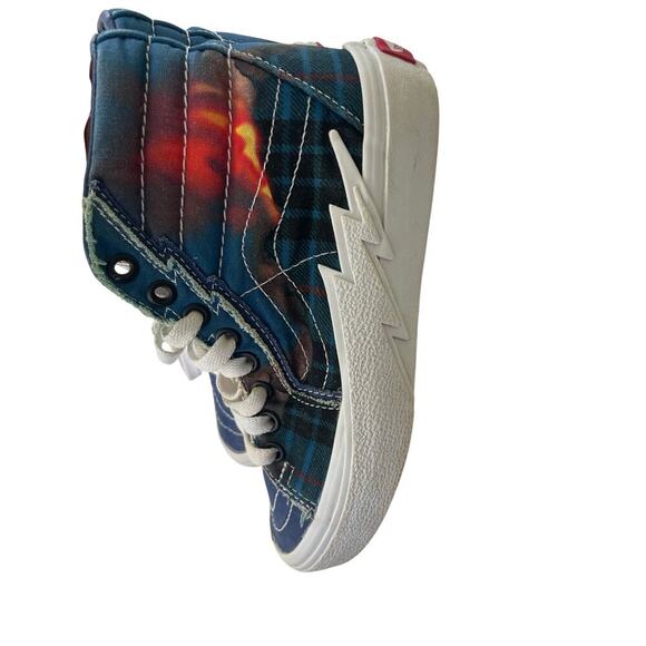 Vans SK8 Hi Bolt Big Reveal Sneakers Navy Flames Woman Sz 5 Skater versatile - Picture 4 of 16